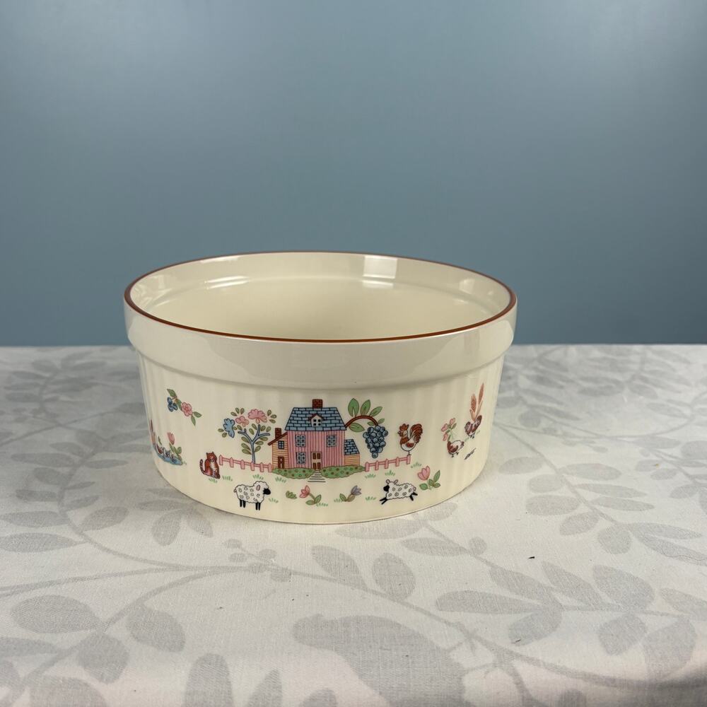 Country Home Jamestown China 8" Souffle dish Cottagecore Replacement 1980s